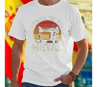 Shein Camiseta Hombre PEDAL TO THE METAL Moda Casual Urbana Juvenil Exclusiva Regalo Original Diseño Cómodo Ideal Deporte Ocio Oferta Destacada