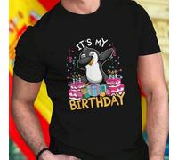 Shein Camiseta Hombre Penguin Its My Birthday Diseño Divertido Original Ropa Casual Regalo Especial Fiesta de Cumpleaños Sorpresa Oferta Exclusiva Estilo Ún