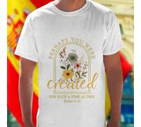 Shein Camiseta Hombre Perhaps You Were Created for Such a Time as This Esther 4 14 Moda Casual Algodón Cómoda Ideal para Regalo Inspiradora Exclusiva Alta C