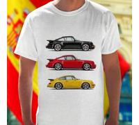 Shein Camiseta Hombre Porsche 911 Black Red Yellow Classic Sports Cars Side View Estilo Deportivo Casual Algodón Cómoda Regalo Moda Oferta Exclusiva Nueva L