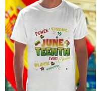 Shein Camiseta Hombre POWER STRONG June 19 Culture JUNE TEENTH BREAKING EVERY Chain BLACK IS BEAUTIFUL Freedom Moda Casual Estilo Exclusivo Oferta Especial