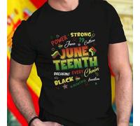 Shein Camiseta Hombre POWER STRONG June 19 Culture JUNE TEENTH BREAKING EVERY Chain BLACK IS BEAUTIFUL Freedom Moda Casual Estilo Exclusivo Oferta Especial