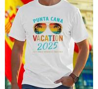 Shein Camiseta Hombre Punta Cana Vacation 2025 Let's Make Memories Together Moda Verano Viaje Playera Casual Regalo para Amigos Familia Ropa Juvenil Oferta