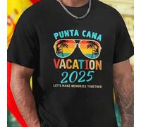 Shein Camiseta Hombre Punta Cana Vacation 2025 Let's Make Memories Together Moda Verano Viaje Playera Casual Regalo para Amigos Familia Ropa Juvenil Oferta
