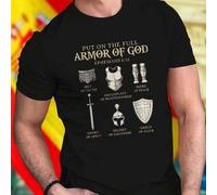 Shein Camiseta Hombre Put On The Full Armor Of God Efesios 6 11 Belt Of Truth Breastplate Of Righteousness Shoes Of Peace Sword Of Spirit Helmet Of Salvatio