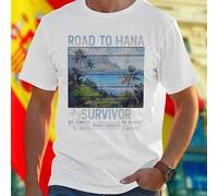 Shein Camiseta Hombre ROAD TO HANA SURVIVOR 617 CURVES 52 MILES 56 BRIDGES MAUI HAWAII 3 HOURS Estilo Casual Moda Viaje Exclusivo Regalo Aventurero Compra A