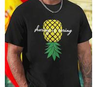 Shein Camiseta Hombre Sharing Is Caring Algodón Cómoda Moda Casual Nueva Regalo Para Amigos y Familia Estilo Moderno Alta Calidad Oferta Especial Promoción