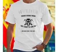 Shein Camiseta Hombre Soldador Welder The Pain Is Real Those Scars Were Earned My Craft Is One Of Pride And Respect Regalo Original Trabajo Artesanía Orgull
