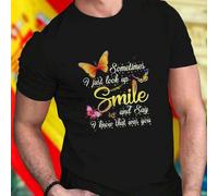 Shein Camiseta Hombre Sometimes I Just Look Up Smile and Say I Know That Was You Moda Casual Estilo Urbano Ajuste Cómodo Ligera Ideal para Regalo Oferta Ex