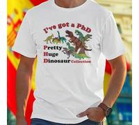 Shein Camiseta Hombre Tengo una Colección de Dinosaurios Impresionante Ive got a PhD Pretty Huge Dinosaur Collection Divertida Algodón Cómoda Moda Original