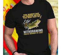 Shein Camiseta Hombre THE WORST DAY OF FISHING BEATS THE BEST DAY OF WITHDRAWING FROM HERON IN JAIL Moda Casual Regalo Original Pesca Cómoda Oferta Limitada