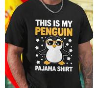 Shein Camiseta Hombre THIS IS MY PENGUIN PAJAMA SHIRT Moda Divertida Algodón Verano Ropa Casual Unisex Cómoda Regalo Original Estilo Único Oferta Exclusiva