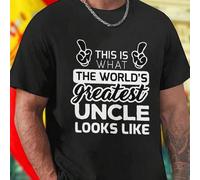 Shein Camiseta Hombre This Is What The Worlds Greatest Uncle Looks Like Regalo Original Día del Padre Súper Tío Ropa Casual Oferta Edición Limitada Idea Cre