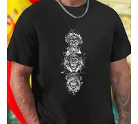 Shein Camiseta Hombre Three Wise Monkeys See No Evil Hear No Evil Speak No Evil Algodón Cómoda Moda Urbana Diseño Original Regalo Ideal Oferta Exclusiva Cas