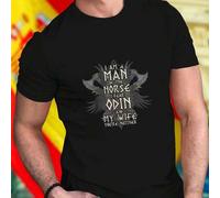Shein Camiseta Hombre Vikinga I am a man of the Norse I fear Odin and my wife you are neither Estilo Casual Moda Divertida Para Fans Vikings Regalo Original