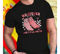 Shein Camiseta Hombre WHATEVER YOU DO DON T FALL FOR ME Algodón Cómoda Estilo Casual Juvenil Regalo Creativo Moda Urbana Oferta Exclusiva Diseño Original Id