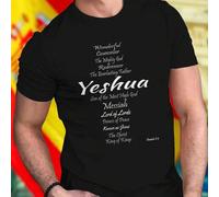 Shein Camiseta Hombre Wonderful Counselor The Mighty God Redeemer The Everlasting Father Yeshua Son of the Most High God Messiah Lord of Lords Prince of Pea