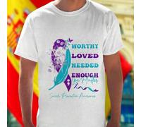 Shein Camiseta Hombre Worthy Loved Needed Enough Moda Casual Algodón Confortable Inspirador Diario Regalo Oferta Especial Estilo Juvenil Promoción Exclusiv