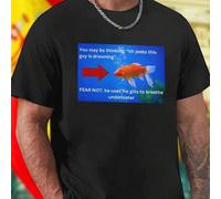 Shein Camiseta hombre You may be thinking oh jeebz this guy is drowning FEAR NOT he uses his gills to breathe underwater cómoda fresca transpirable verano m