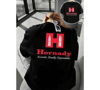 Shein Camiseta Hornady Accurate Deadly para hombre, con estampado a doble cara, moderna, informal, cuello redondo, 220 g/m², algodón puro (1 unidad)