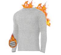 Shein Camiseta interior térmica de manga larga para hombre, capa base térmica forrada, camisetas térmicas tipo "Long John" para hombre, color negro, talla L