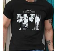 Shein Camiseta ITZY Born To Be World Tour, cuello redondo para hombre, 220 g/m², verano, algodón puro, manga corta (1 pieza)