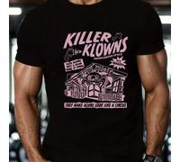 Shein Camiseta Killer Clown Alien Space, cuello redondo para hombre, 220 g/m², verano, algodón puro, manga corta (1 pieza)