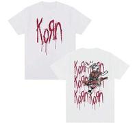 Shein Camiseta Korn Follow Leader de Metal Gótico Banda de Rock Top para Hombres y Mujeres Algodón Casual Oversized Y2K Manga Corta Streetwear