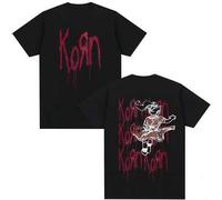 Shein Camiseta Korn Follow The Leader, camiseta de la banda de rock gótico y metal para hombres y mujeres, camiseta de algodón informal oversize en estilo Y