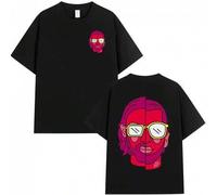 Shein Camiseta Le Monde Chico PNL Album Estampado gráfico de rapero francés Camiseta de manga corta para hombres y mujeres Moda Hip Hop Ropa de calle