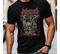 Shein Camiseta Messe Noire de Behemoth Band, cuello redondo para hombre, 220 g/m², verano, algodón puro, manga corta (1 pieza)