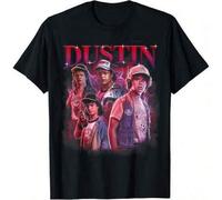 Shein Camiseta minimalista para mujer y hombre 2026, camiseta gráfica, camiseta oficial de StrangerS and Things Dustin Heartthrob, camiseta casual de verano