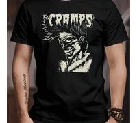 Shein Camiseta musical The Cramps, camiseta de cuello redondo para hombre, 220 g/m², para verano, fabricada en puro algodón, manga corta (1 pieza)