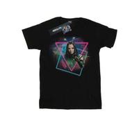 Shein Camiseta negra de los Guardianes de la Galaxia con diseño neón de Mantis para hombre