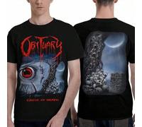 Shein Camiseta negra estadounidense Obituary Causa de la muerte 1990 Cruel Death Metal Verano Nueva Moda Vintage Ropa de calle para hombres y mujeres