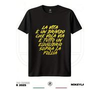 Shein Camiseta oficial de la gira 2025 de Vasco Rossi, estilo de moda 2026 | Blasco Rock con letras de canciones y títulos de canciones en italiano, negra c