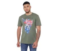 Shein Camiseta Optimus Prime de estilo antiguo para hombre (Verde militar)