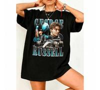 Shein Camiseta oversize de George Russell F1 Mercedes, camiseta gráfica de algodón 100% retro de colección para aficionados de la Fórmula 1, merchandising y