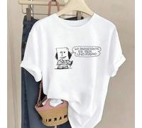 Shein Camiseta oversize de mujer 100% algodón, con gráfico "Mantente fiel a ti mismo", adecuada para primavera/verano y estilo casual/deportivo durante todo