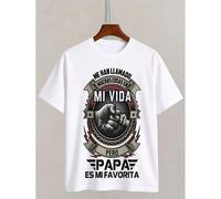 Shein Camiseta para hombre "Español Papá" - "Me han llamado de muchas maneras, pero Papá es mi favorito" Frase en español y gráfico de puño, ligera, transpi
