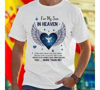 Shein Camiseta Para Hombre For My Son In Heaven I Hide Tears When I Say Your Name Moda Casual Confort Recuerdo Personalizado Regalo Emotivo Oferta Especial