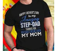 Shein Camiseta para hombre Happy Father s Day to my Amazing Step Dad Thanks for Putting Up with my Mom regalo divertido original para padres camiseta cómoda