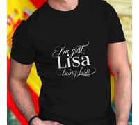 Shein Camiseta para hombre I am just Lisa being Lisa moda juvenil casual cómoda verano regalo ideal oferta especial