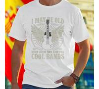 Shein Camiseta para hombre I May Be Old But Still One Of The Cool Bands moda casual vintage oferta exclusiva regalo divertido para fan de música estilo orig