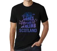 Shein Camiseta para hombre - La mejor vista viene después de la escalada de montaña más difícil de Escocia - Camiseta gráfica ecorresponsable Regalo vintage