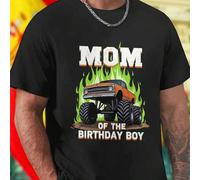Shein Camiseta para hombre MOM OF THE BIRTHDAY BOY divertida para cumpleaños mamá regalo original ropa casual ligera ideal celebración familiar fiesta sorpr