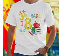 Shein Camiseta para hombre My 1st day of 3rd grade I am 8 old ready to learn ropa cómoda escolar ideal para regalo regreso a clases promoción oferta especia
