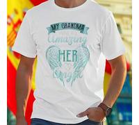 Shein Camiseta para Hombre MY GRANDMA WAS SO Amazing THAT GOD MADE HER AN Angel Homenaje a Abuelas Regalo Emotivo Moda Casual Cómoda Calidad Oferta Especia