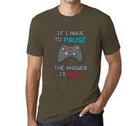 Shein Camiseta para hombre Si tengo que pausar mi juego La respuesta es no jugar Jugador divertido - Camiseta gráfica ecorresponsable Regalo novedoso vintag