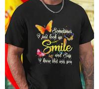 Shein Camiseta para hombre Sometimes I just look up Smile and Say I know that was you diseño original cómoda moda casual idea de regalo oferta especial c